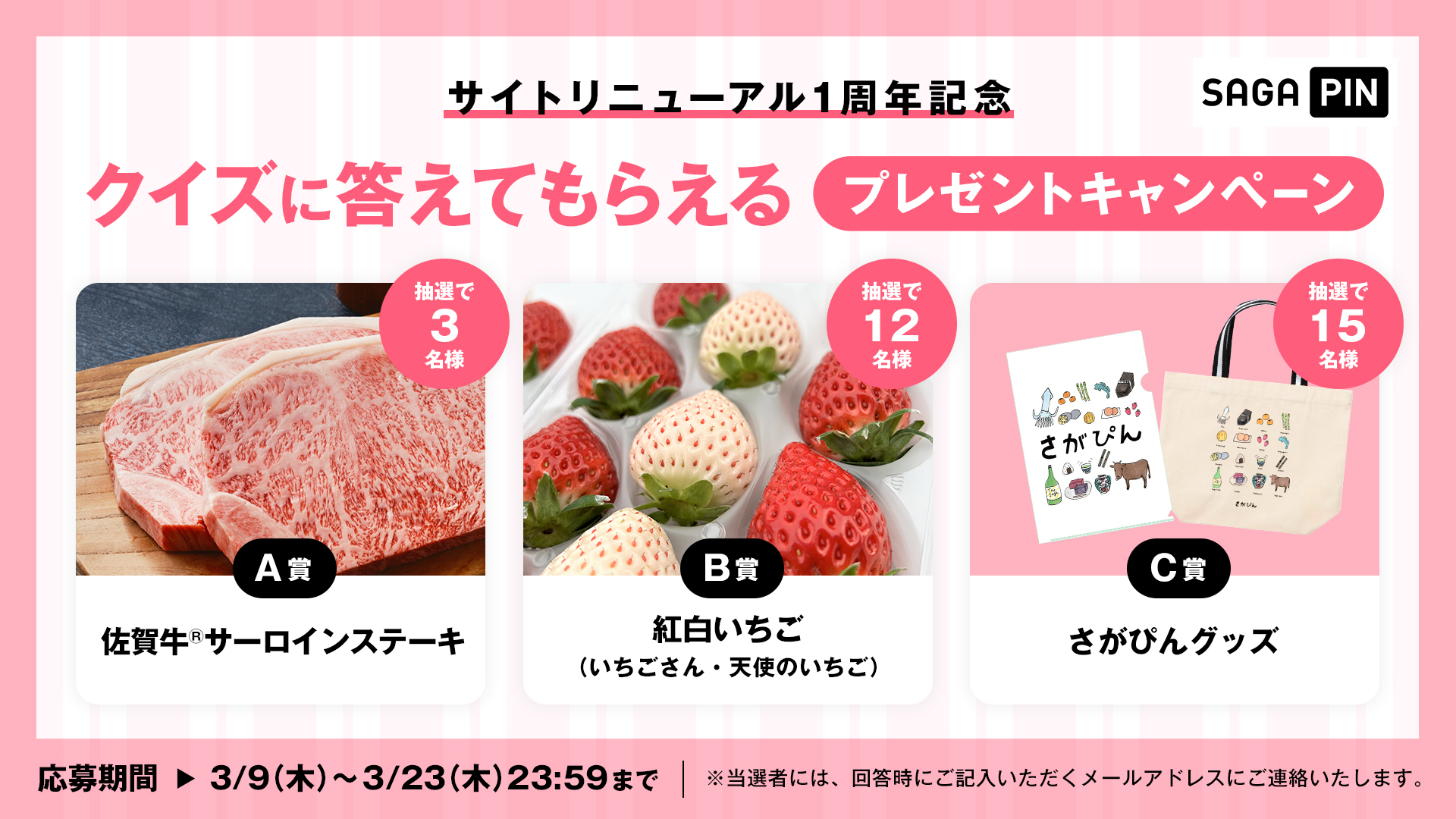 SAGAPIN１周年記念プレゼントキャンペーン